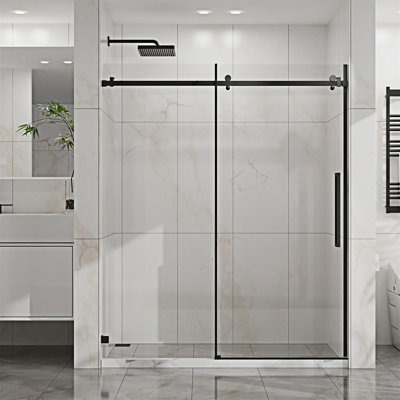 Porte de douche coulissante sans cadre