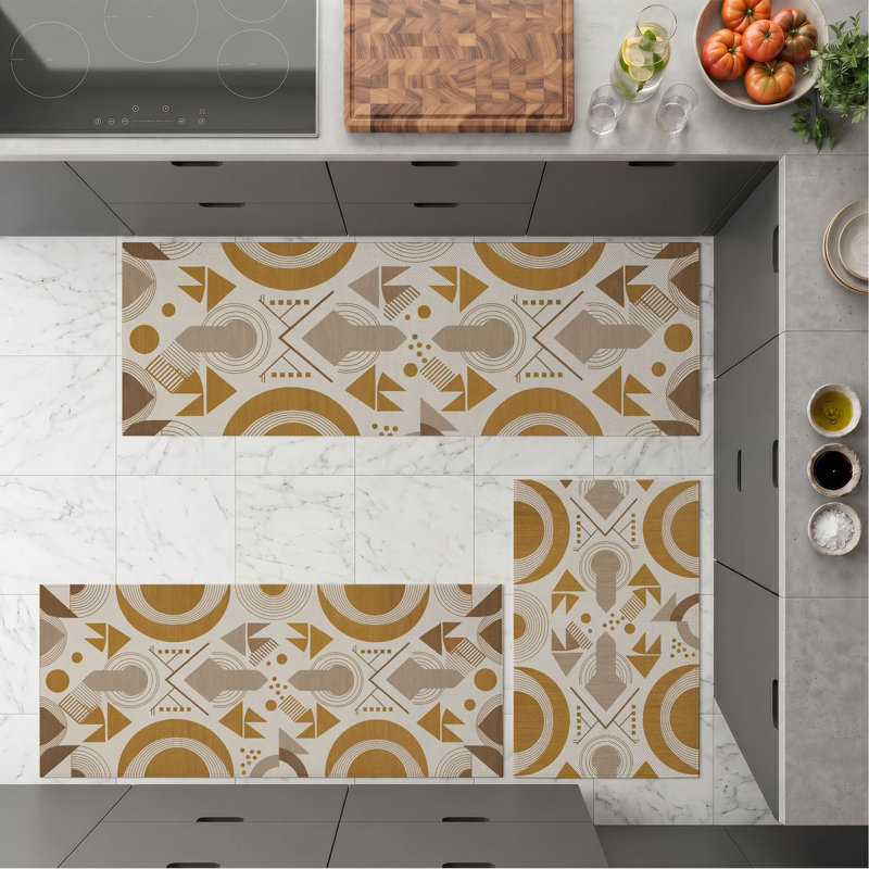 Tapis de cuisine géométriques antidérapants lavables