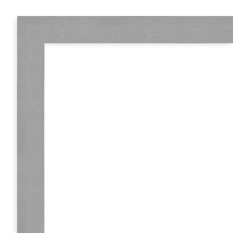 Brushed Nickel Bathroom Vanity Non-Beveled Wall Mirror, 29.5" H x 29.5" W