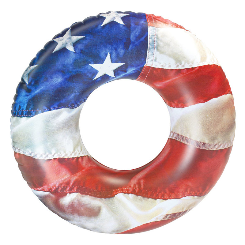 American Us Flag Inflatable Pool Tube Stars & Stripes 48"