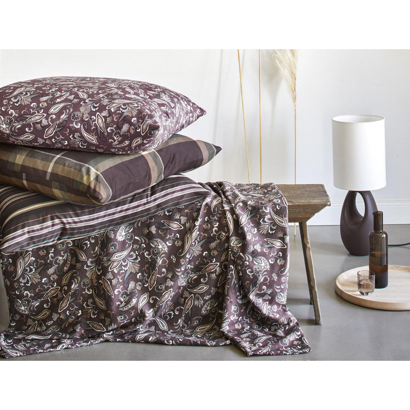 Sky 8420 Mako Satin Duvet Cover Set, 155 x 220cm -  1 Pillowcase (80 x 80 cm), Red