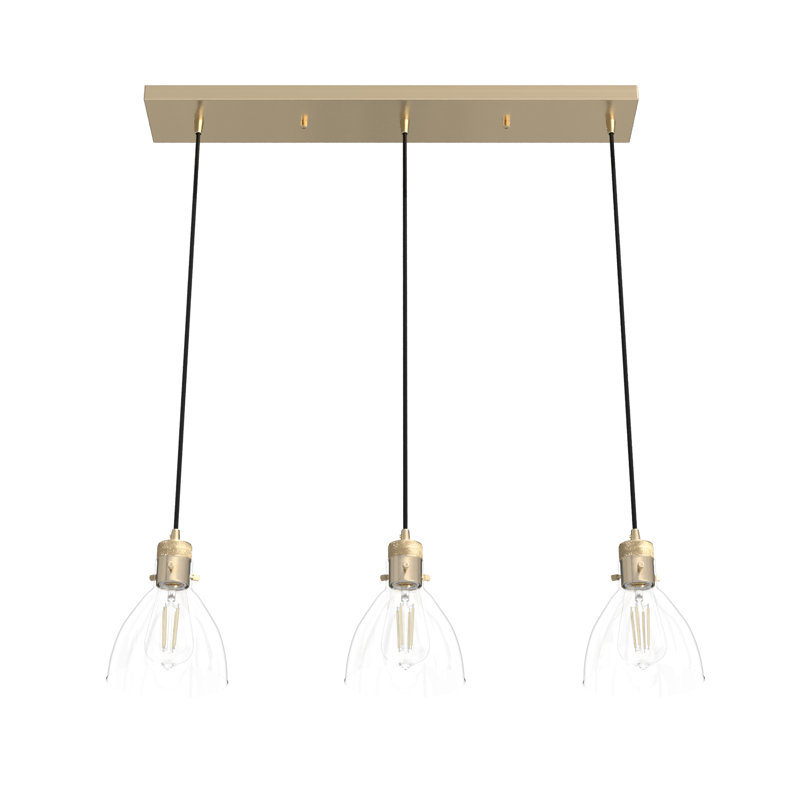 Van Nuys 3 Light Linear Cluster Pendant, Gold