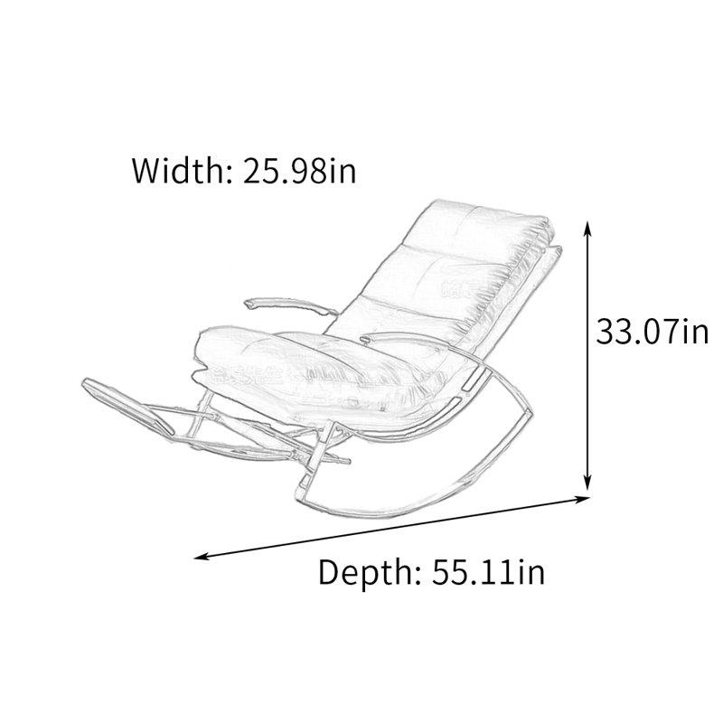 Chaise berçante ergonomique en métal avec repose-pieds