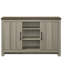 Console en chêne gris de 47 po Nilda, buffet, buffet avec portes et tablettes, armoire