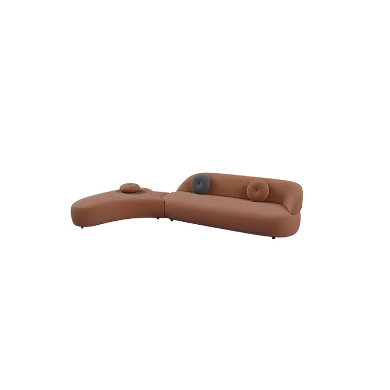 Négociation de canapé d'affaires luxueux et léger, Orange, H 29,53 po x l 125,98 po x P 66,93 po