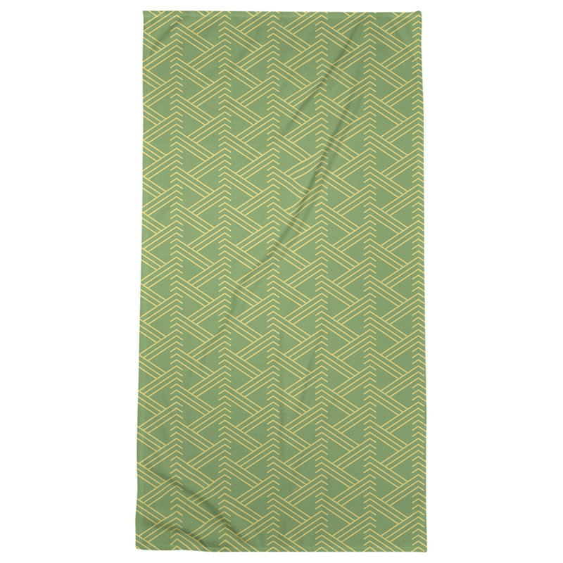 Serviette de bain zigzag classique, Vert clair / blanc