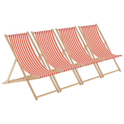 Harbour Housewares - Folding Wooden Deck Chairs
