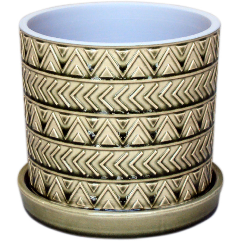 Muammer Ceramic Pot Planter, Gold