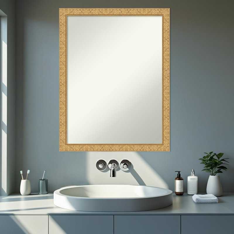 Miroir mural de salle de bain Lila, 26,5 po x 20,5 po, Doré