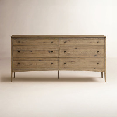 77" Oak Double Dresser