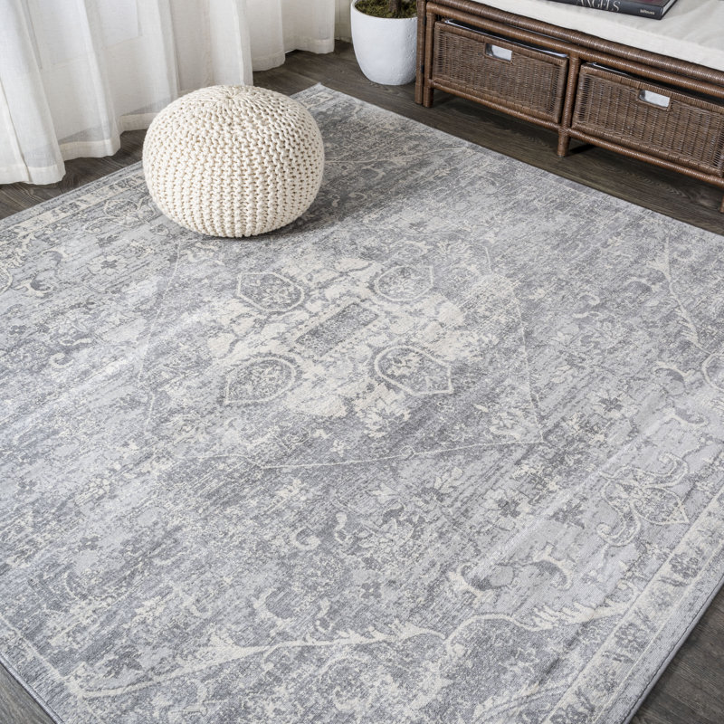 Tapis gris Modern Modern, Carré 6 pi 7 po