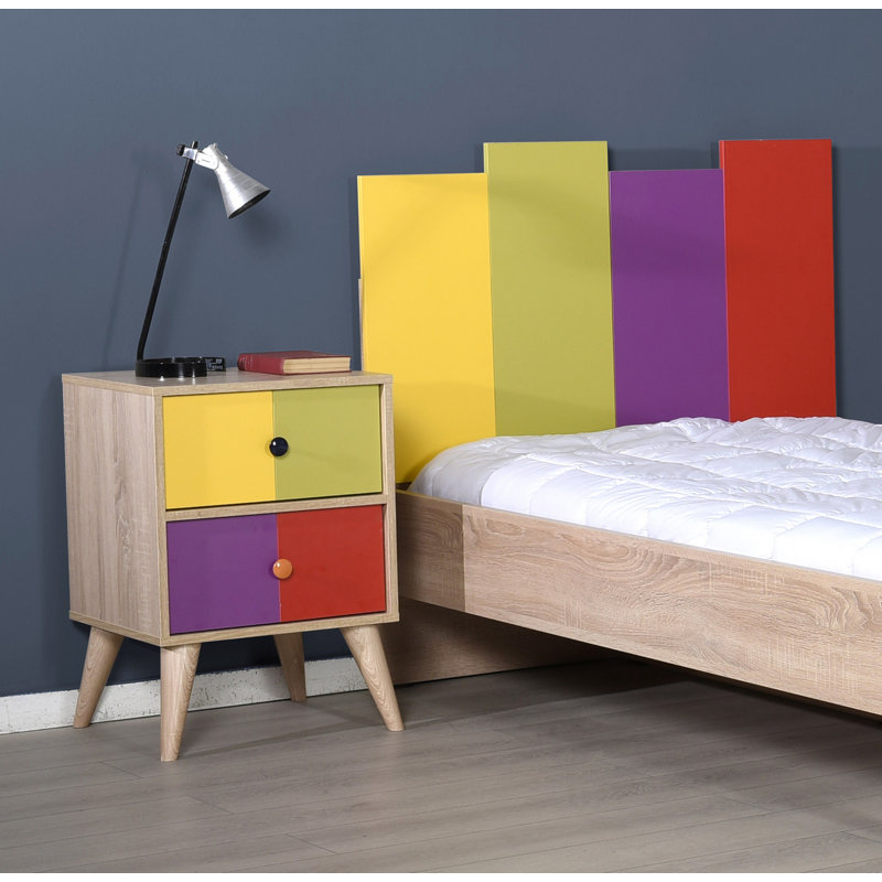 Modern Nightstand with 100% Melamine Coated Particle Board | Thickness: 0.6 inches | Elegant Design for Bedroom Storage | Durable & Stylish, Perfect for Contemporary Decor