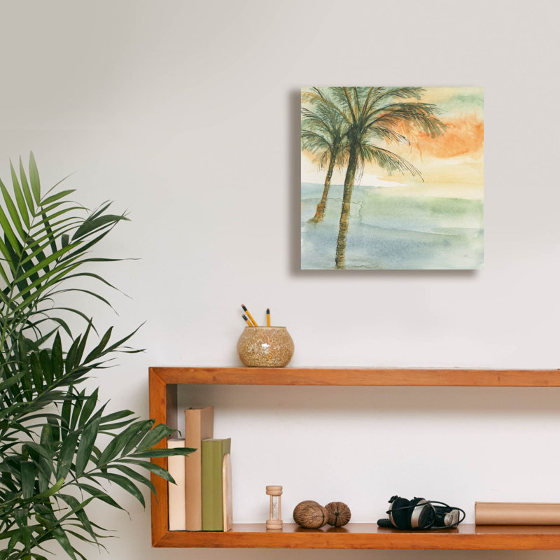 «Island Sunset 1» par Chris Paschke, art mural sur toile, H 12 po x l 12 po x P 0,75 po