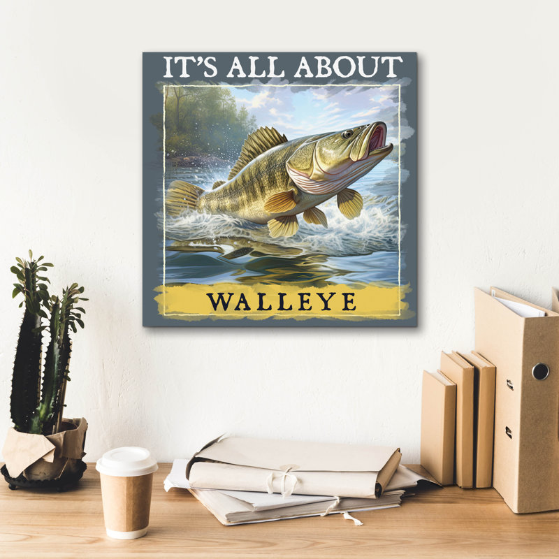 Toile épique Graffiti «Walleye» par Jim Baldwin, 18 po x 18 po