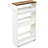 4 Tier White Slim Storage Cart With Handle, Slide Out Sto...