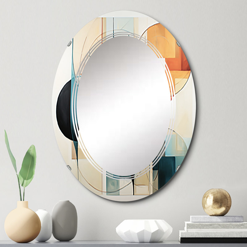 Carnduff - Miroir mural Mid-Century ovale, 30 po x 20 po