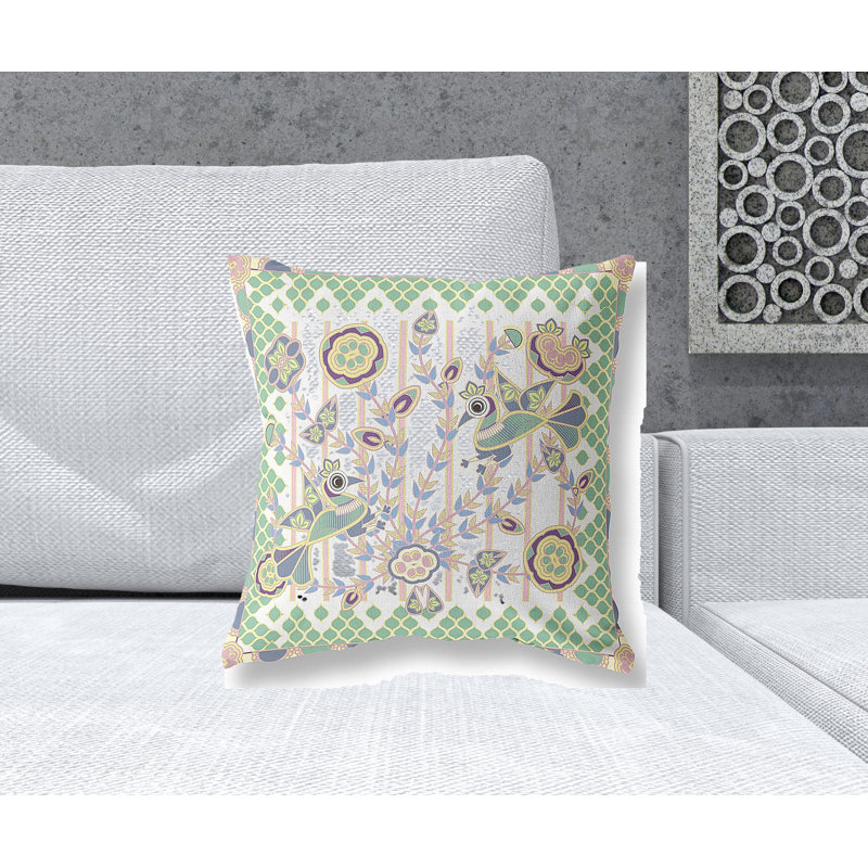 Coussin 18 po x 18 po, Jaune/blanc