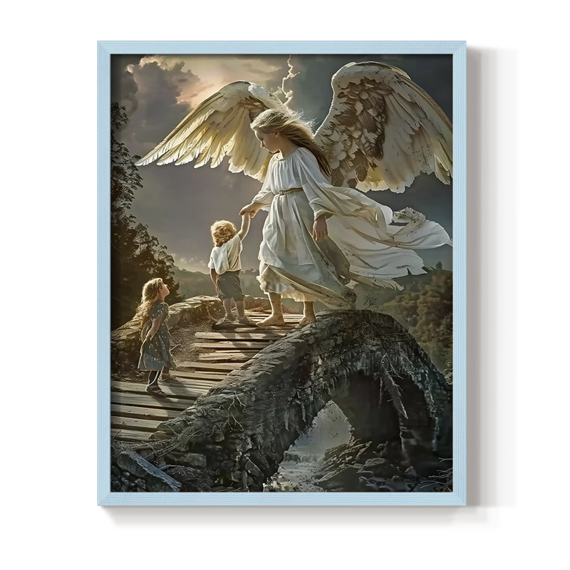 Religious Series CDXLVI, reproduction encadrée - bois massif, H 15 po x l 12 po, Bleu
