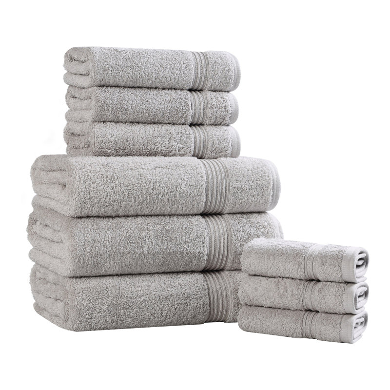 Ensemble de serviettes de bain 9 pièces Glennet Heritage, Argent