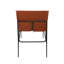 Chaise de salle à manger en cuir recyclé Naghmeh avec surpiqûres et structure en acier noir, brun-1051696201