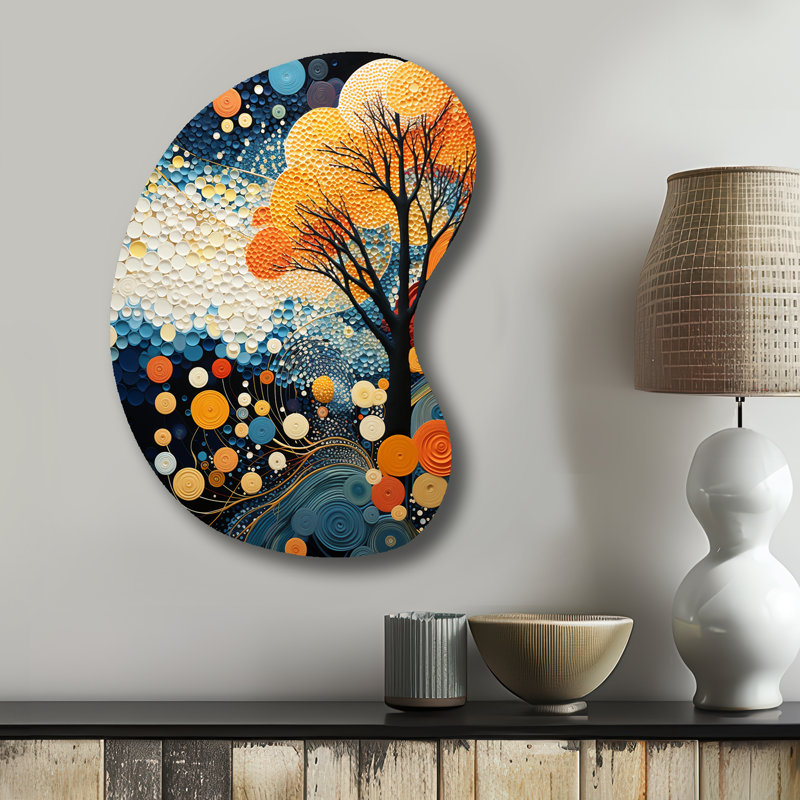 Colourful Mid Century Dynamic Duality V - Abstract Midcentury Boom Shape Irregular Metal Wall Decor, 31" H x 22" W
