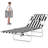 Black Stripe Silver Folding Tanning Lounge Chair, 72.8"x21.7"x11.4", Face Cavity, 5-Position Backrest, 264 lbs Capacity-276190907