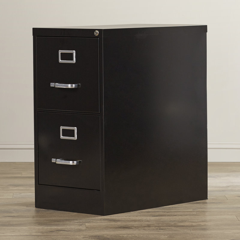 15'' Wide 2 -Drawer Steel File Cabinet, Black