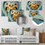 Décoration murale contemporaine cœur pastel rayonnant doré-87836010