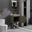 Meuble-lavabo de salle de bain avec lavabo en céramique, porte d'armoire à fermeture en douceur, fixation murale flottante, bonde escamotable, siphon inclus, idéal pour optimiser l'espace de la salle de bain-1562157892