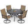4-person Round Dining Set With Swivel Chairs