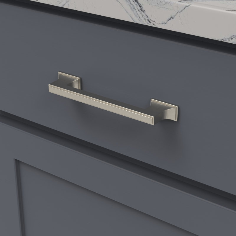 Poignée à tirer de la collection Brownstone - Poignée d'armoire centrale à centre 5-1 / 16 po Nickel satiné - Quincaillerie transitionnelle pour tiroirs et armoires