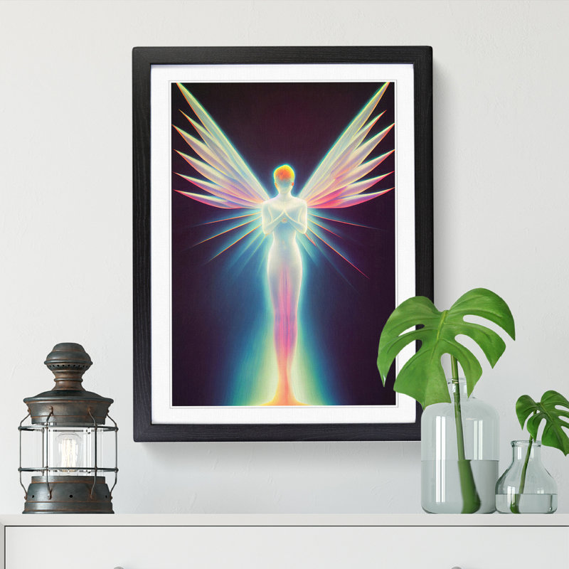 FRM-V0523-83X Angel Hypreprism - Single Picture Frame Print, 46cm H x 34cm W x 2cm D, Oak Framed