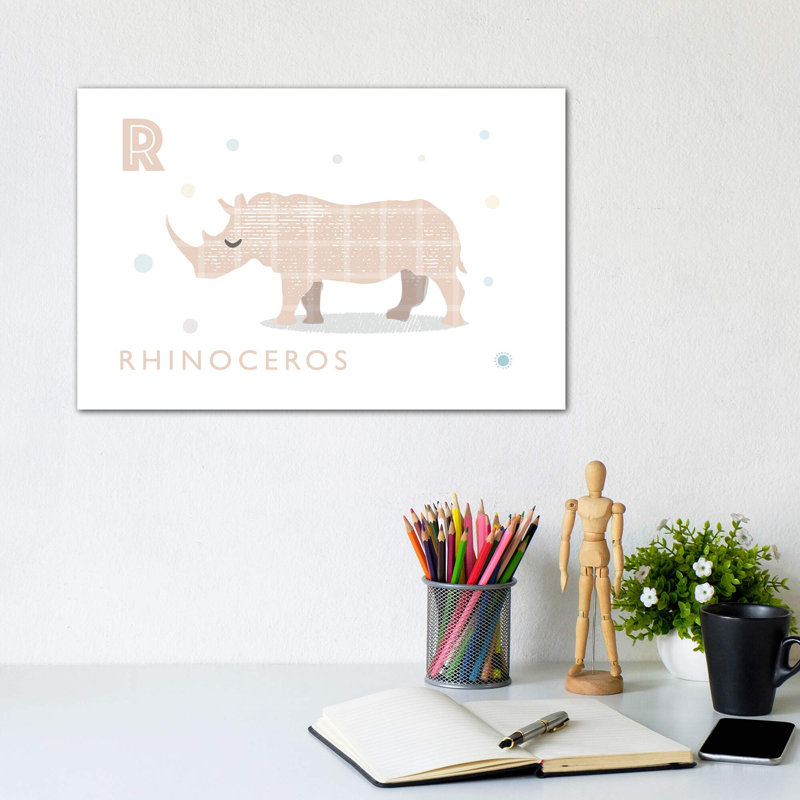 Rhino - imprimé, Toile tendue, Pas de tapis, H 8 po x l 12 po x P 0,75 po