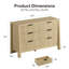 Commode 6 tiroirs cannelée pour chambre à coucher, commode moderne avec plateau imperméable-1829414945