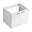 Meuble-lavabo mural 24 po avec lavabo en résine, 2 charnières à fermeture en douceur, fixation à flotteur, blanc brillant et portes de salle de bain élégantes, fixation, look contemporain, installation facile à nettoyer