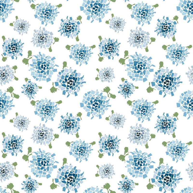 Fifty States Hydrangea 10' L x 24" W Wallpaper Roll, Blush, Peel & Stick