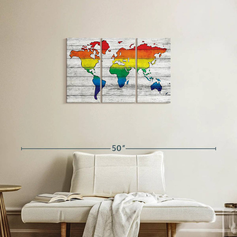 Aliaz Pride World Map, 20" H x 33" W