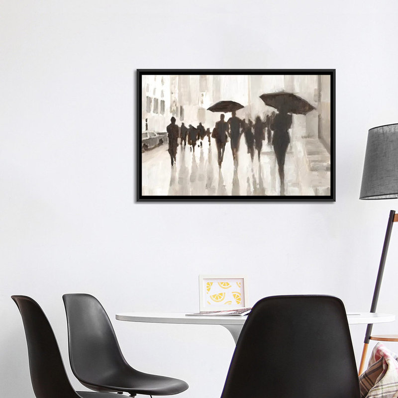 Reproduction d’art, "Clearing Rain" par Ethan Harper, H 26 po x l 40 po x 1,5 po, Toile avec cadre noir, Pas de tapis