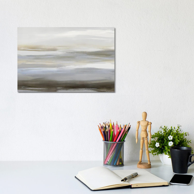 Neutral Strokes I by Jake Messina - Wrapped Canvas Painting, 20.32 cm H x 30.48 cm W