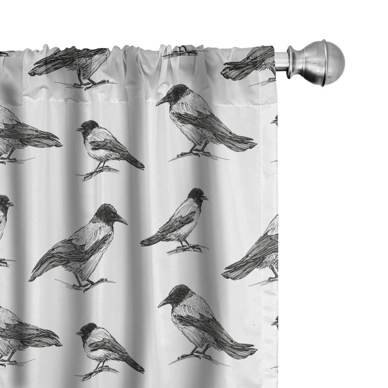 Crow Semi-Sheer Rod Pocket Curtain Panels, 28" x 84"