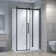 Dreamwerks Bristol 48" W x 32" D x 79.2" H Framed Rectangular Reversible Shower Kit in Black 