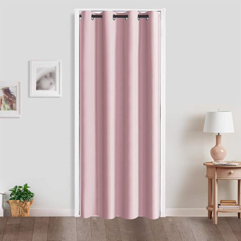 1 Panel 100% Blackout Door Curtain, Pink