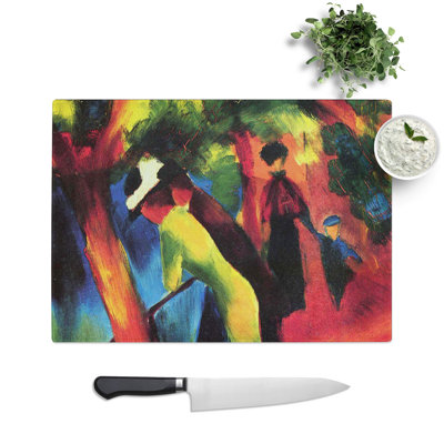 Sunny Way by August Macke Chopping Board