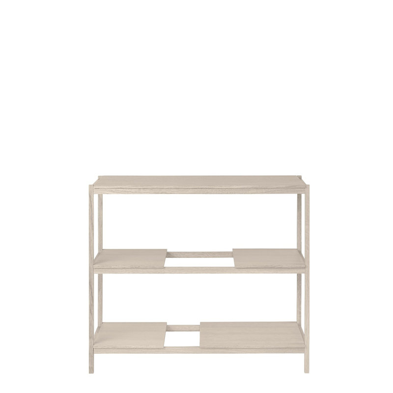 SUKOYA Solid Wood Bookcase, (3 Shelves) 36.3"H x 41.4"W x 15.8"D, White