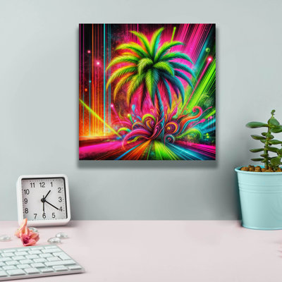 «Palm Tree Abstract 1» par Rey Klimt, art mural sur toile