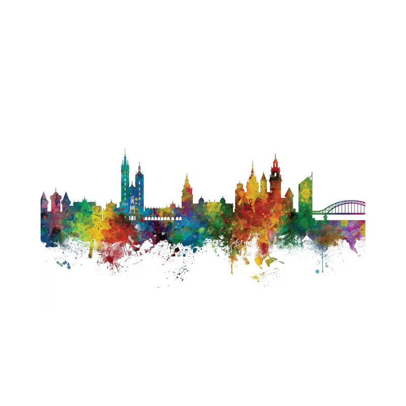 Krakow, Poland Skyline by Michael Tompsett - 1 Piece Wrapped Canvas Wall Art, 101.6 cm H x 66.04 cm W x 1.91 cm D