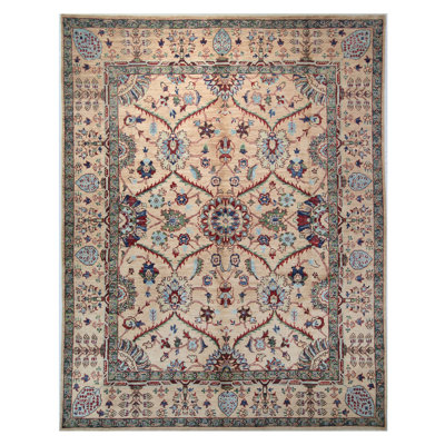 High-Quality Hand-Knotted Ivory Area Rug