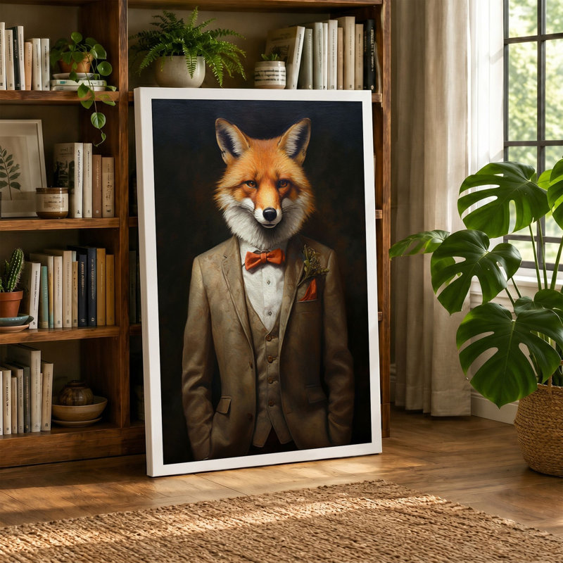 Dressed Fox Modern - Print, 24x16 - 61.0 x 40.6 cm, Sage Border