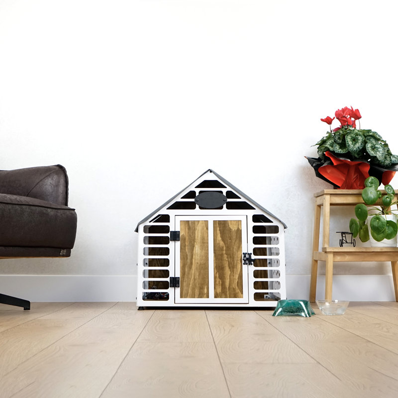 Crissman Portable Dog House, Grey/White, 57cm H x 69cm W x 55cm D
