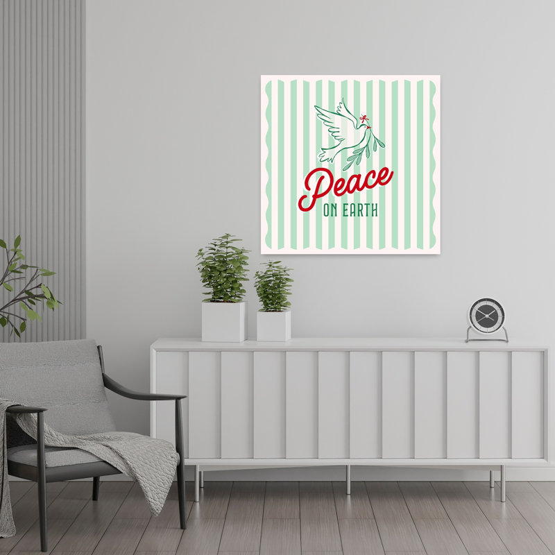 «Peace on Earth Dove Peaceful Retro», reproduction d'art murale rétro, H 24 po x l 24 po